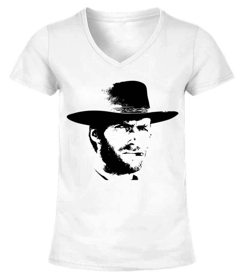 001. Clint Eastwood WT Camiseta cuello pico Mujer