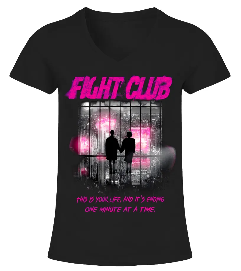 018. Fight Club BK Camiseta cuello pico Mujer