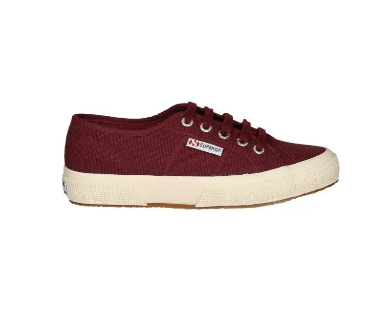 Blucher Lona Burdeos Banda Beige Goma