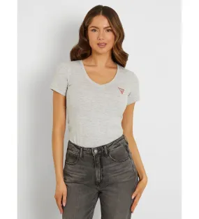 Camiseta elástica con triángulo logo pequeño gris