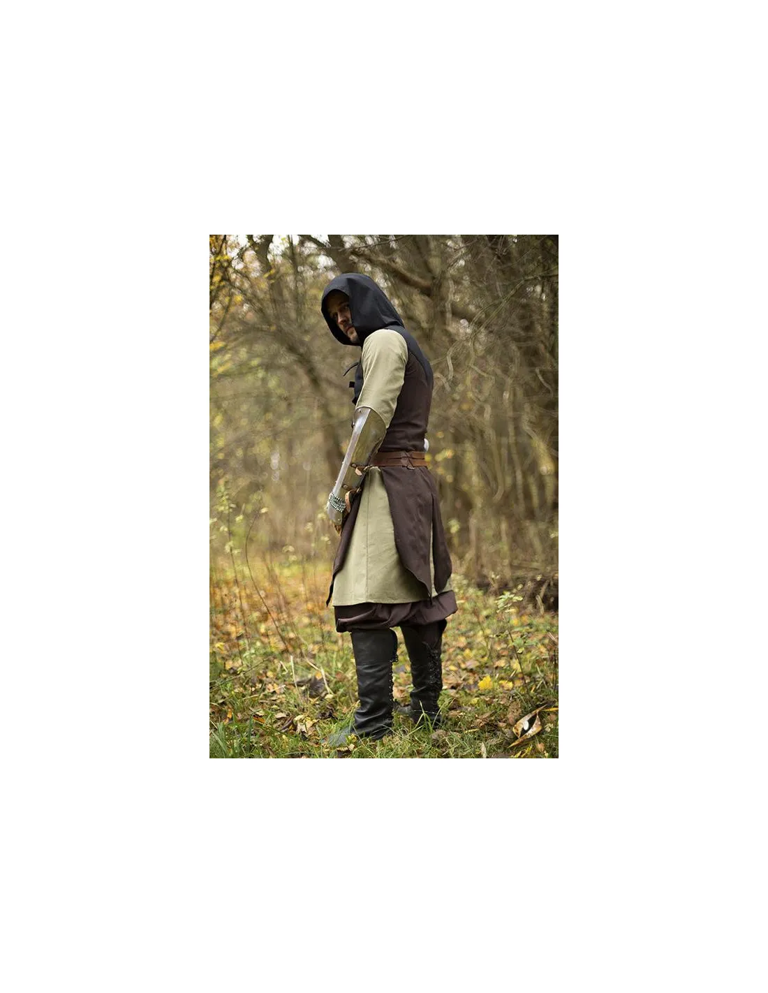 Chaleco pícaro Altair marrón-negro en algodón