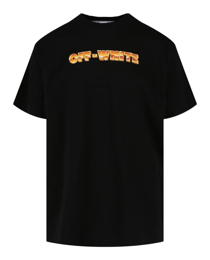 Off-White Arrows-Print Crewneck T-Shirt Black/Orange