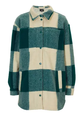 shacket Verde brillante-beige de cuadros