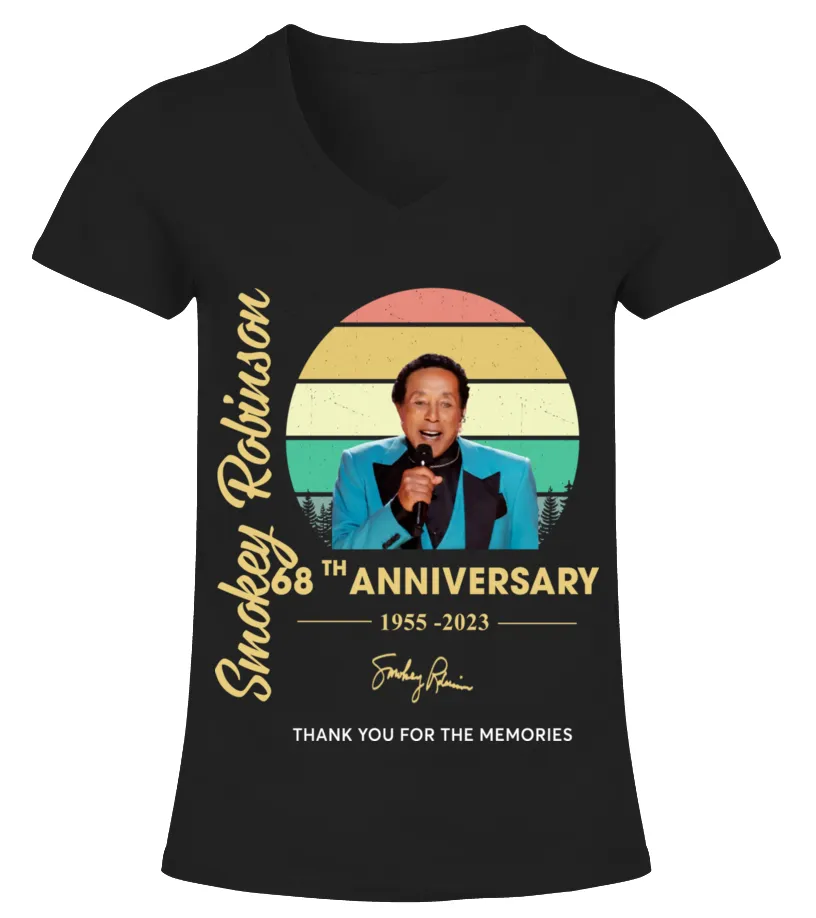 SMOKEY ROBINSON 68TH ANNIVERSARY Camiseta cuello pico Mujer